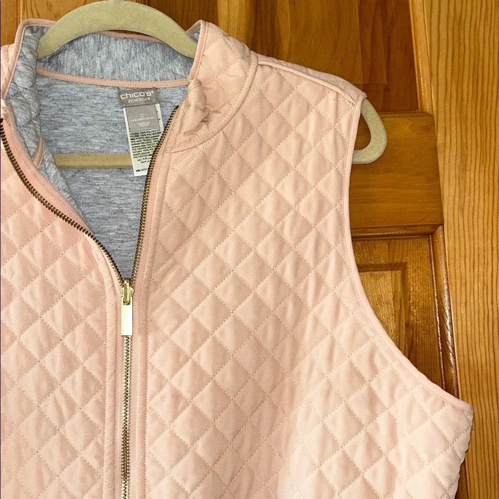 Chico’s Reversible Peach/Gray Quilted Vest